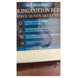 Beautyrest Cooling Cotton Blend 4-Piece Queen Sheet Set, 600 Thread Cotton Light Green Minty Color, BR20-1003