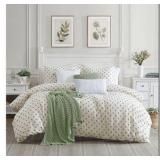 Peri Home Brand Full Queen Comforter Set, 100% Cotton Flowe Print, Includes One Comforter 88 x 92 Inches and 2 Shams 20 x 26 Inches