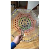 Colored Polka Dot Umbrella, Clear Plastic Material, Solid Handle
