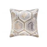 Decorative Pillow for Sofa or Bed, Gold, Silver and Blue Colors