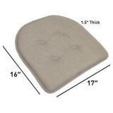 Chair Cushion 4 pack | Sweet Home Collection Solid U-Shaped Memory Foam Chair Cushions Color Kahki Retail $60