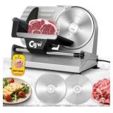Meat Slicer, 220W Electric Deil Food Slicer with 2 Removable 7.5" Blades, 4/5" Adjustable Thickness, Food Slicer Machine for Home Cutting Meat Cheese Bread Vegetables, 110V CE