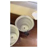 Three IronStone Pots, 6-Inch, Gray Color, Outdoor and Indoor Use, Sturdy Material, Good Quality, Triple Finished Coating, Great for Gardens and Flowers