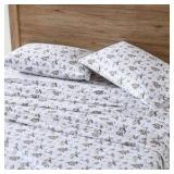 Eddie Bauer Brand Flannel Sheet Set, Queen Sized Bed, Retail $60 | Woodland Animals Print, Foxes, Rabbits, Deer, Very Soft