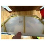 Floral Canvas Artwork, Great for Bedroom, Bathroom, or Living Room, Blues and Gold Colors on White Canvas Background