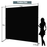 Black Room Divider Single Panel Privacy Screen 71”x72” Thick Fabric, Six Feet Tall, Great for Bedrooms, Offices, Schools and More, HOMESCREENER Brand