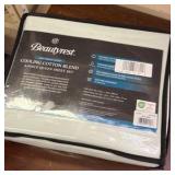 Beautyrest Cooling Cotton Blend 4-Piece Queen Sheet Set, 600 Thread Cotton Light Green Minty Color, BR20-1003