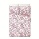 Modern Heirloom Full Queen Quilt Set, 1 Quilt 88 x 90 inches and 2 Shams 20 x 26 inches Gardem Toile Pattern, White and Red
