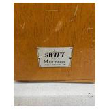 VINTAGE Swift Student Microscope No. 59285 Compound Monocular Scope Rotating Nosepiece 3 Objective Lenses Heavy All Metal Construction Includes Wooden Storage Case + Accessory Blocks Perfect For Colle