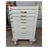 MSRP $1,500 Harloff M-Series Mobile Anesthesia Cart Key Locking 6 Drawer Steel Medical Supply Cart Heavy Duty Casters Full Extension Slides Antimicrobial Top Perfect For Hospitals Surgery Centers Clin