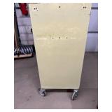 Steel 3 Shelf Utility Rolling Cart w/ Lipped Shelves Swivel Casters Built In Power Strip Mounted Bracket Heavy Duty Organizer Perfect For Office School Workshop Garage Tools Equipment Storage Printer 