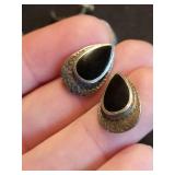 Sterling Silver Turquoise Inlay Earrings - Feather, Shell & Crescent Styles (925)