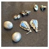 Sterling Silver Turquoise Earrings Set - Southwestern Native American Style