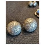 Sterling Silver Turquoise Earrings Set - Southwestern Native American Style