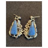 Sterling Silver Turquoise Earrings Set - Southwestern Native American Style