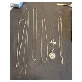 Sterling Silver Chains & Pendants (Lot of 7)