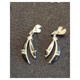 Southwestern Sterling Silver Turquoise Jewelry Set - Earrings, Pendants & Charms