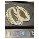 Sterling Silver Multi-Strand Wire Necklace with Cone Pendant