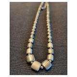 Silver-Tone Square Bead Necklace with Extender Chain