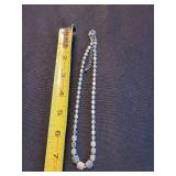 Silver-Tone Square Bead Necklace with Extender Chain