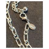 Silver-Tone Wavy-Link Necklace with Multicolor Disc Charms