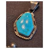 Gilbert Nelson Sterling Turquoise Pendants (Lot of 3)