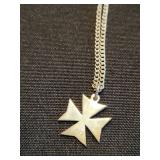 Maltese Cross Pendant on Chain & All-U Council Shield Charm, Paw Heart Charm, Deer Charm, Cufflinks