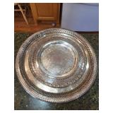 Silver-Plated Serving Tray & Charger Plates - 3-Piece Set Silver-Plated Serving Tray & Charger Plates - 3-Piece Set