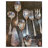Vintage Silver Plated Flatware Lot - Spoons, Forks & Serving Pieces in Cloth Pouches Vintage Silver Plated Flatware Lot - Spoons, Forks & Serving Pieces in Cloth Pouches