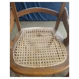 Set of Four Vintage Wooden Dining Chairs with Cane Seats Set of Four Vintage Wooden Dining Chairs with Cane Seats