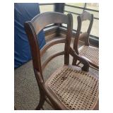 Set of Four Vintage Wooden Dining Chairs with Cane Seats Set of Four Vintage Wooden Dining Chairs with Cane Seats