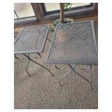 Wrought Iron Mesh Patio Chair with 3 Tables - Outdoor Furniture Set Wrought Iron Mesh Patio Chair with 3 Tables - Outdoor Furniture Set
