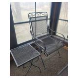 Wrought Iron Mesh Patio Chair with 3 Tables - Outdoor Furniture Set Wrought Iron Mesh Patio Chair with 3 Tables - Outdoor Furniture Set