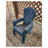 Dark Teal Plastic Adirondack Chairs (Lot of 3) Dark Teal Plastic Adirondack Chairs (Lot of 3)