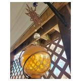 Rusty Star Sun Catcher with Amber Glass Orb & Multicolor Bead Chain Rusty Star Sun Catcher with Amber Glass Orb & Multicolor Bead Chain