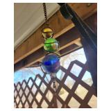 Rusty Star Sun Catcher with Amber Glass Orb & Multicolor Bead Chain Rusty Star Sun Catcher with Amber Glass Orb & Multicolor Bead Chain