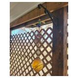 Rusty Star Sun Catcher with Amber Glass Orb & Multicolor Bead Chain Rusty Star Sun Catcher with Amber Glass Orb & Multicolor Bead Chain