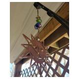 Rusty Star Sun Catcher with Amber Glass Orb & Multicolor Bead Chain Rusty Star Sun Catcher with Amber Glass Orb & Multicolor Bead Chain