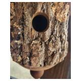 Rustic Bark Birdhouse With Bark-Wrapped Exterior and Hanging Ring Rustic Bark Birdhouse With Bark-Wrapped Exterior and Hanging Ring
