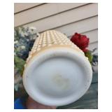 Ceramic Vases - Pair with Blue Grapes Pattern & Dried Floral Arrangements Ceramic Vases - Pair with Blue Grapes Pattern & Dried Floral Arrangements