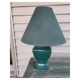 Teal Ceramic Table Lamp with Fabric Shade Teal Ceramic Table Lamp with Fabric Shade