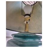 Teal Ceramic Table Lamp with Fabric Shade Teal Ceramic Table Lamp with Fabric Shade