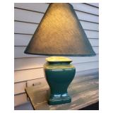 Teal Ceramic Table Lamp with Fabric Shade Teal Ceramic Table Lamp with Fabric Shade