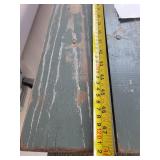 Weathered Green Wooden Outdoor Bench with Plank-Top Weathered Green Wooden Outdoor Bench with Plank-Top