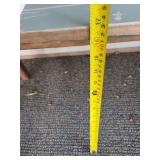 Weathered Green Wooden Outdoor Bench with Plank-Top Weathered Green Wooden Outdoor Bench with Plank-Top