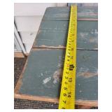 Weathered Green Wooden Outdoor Bench with Plank-Top Weathered Green Wooden Outdoor Bench with Plank-Top