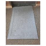 Gray Woven Door Mat - Textured Entryway Rug With Double Border Gray Woven Door Mat - Textured Entryway Rug With Double Border