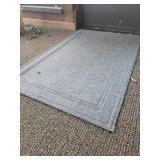 Gray Woven Door Mat - Textured Entryway Rug With Double Border Gray Woven Door Mat - Textured Entryway Rug With Double Border