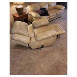 Beige Recliner Chair with Pillow & Throw Blanket Beige Recliner Chair with Pillow & Throw Blanket