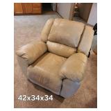 Beige Recliner Chair with Pillow & Throw Blanket Beige Recliner Chair with Pillow & Throw Blanket